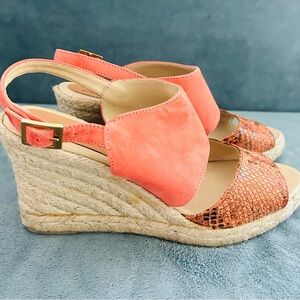 Patrica Green Suede wedge espadrilles size 8